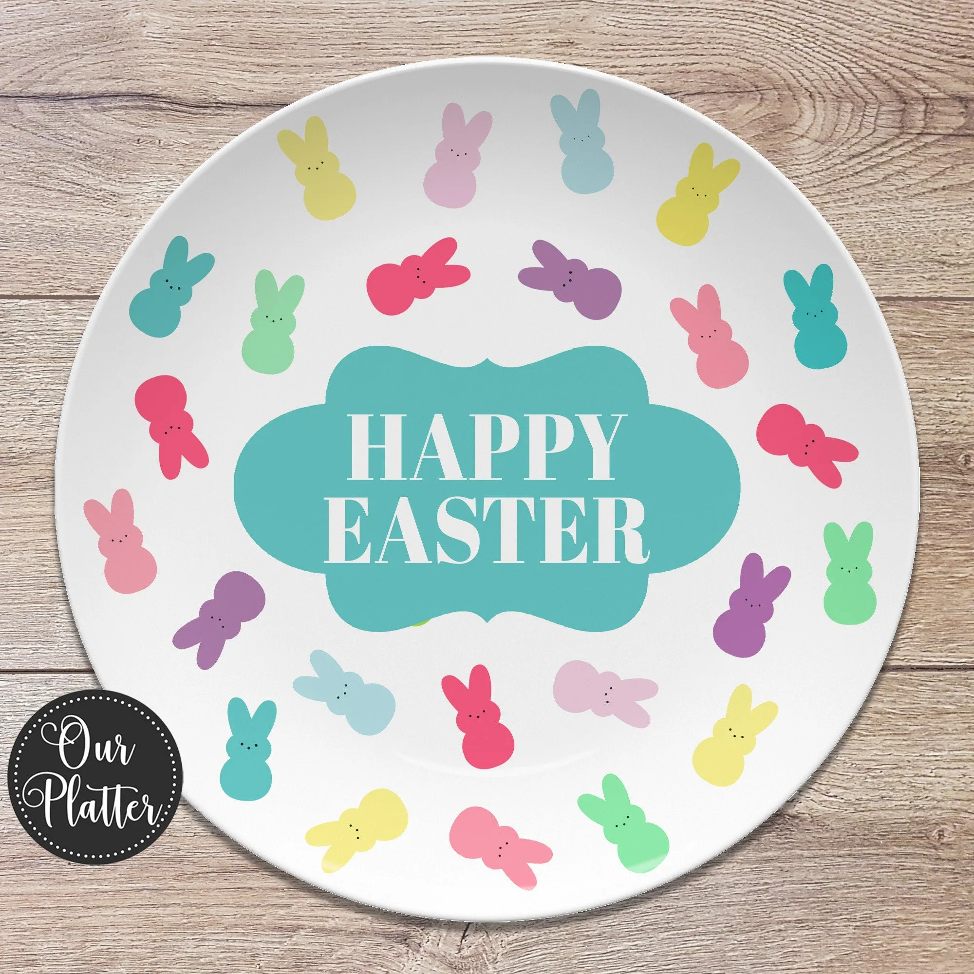 Easter Plates, Bunny Personalized Plates