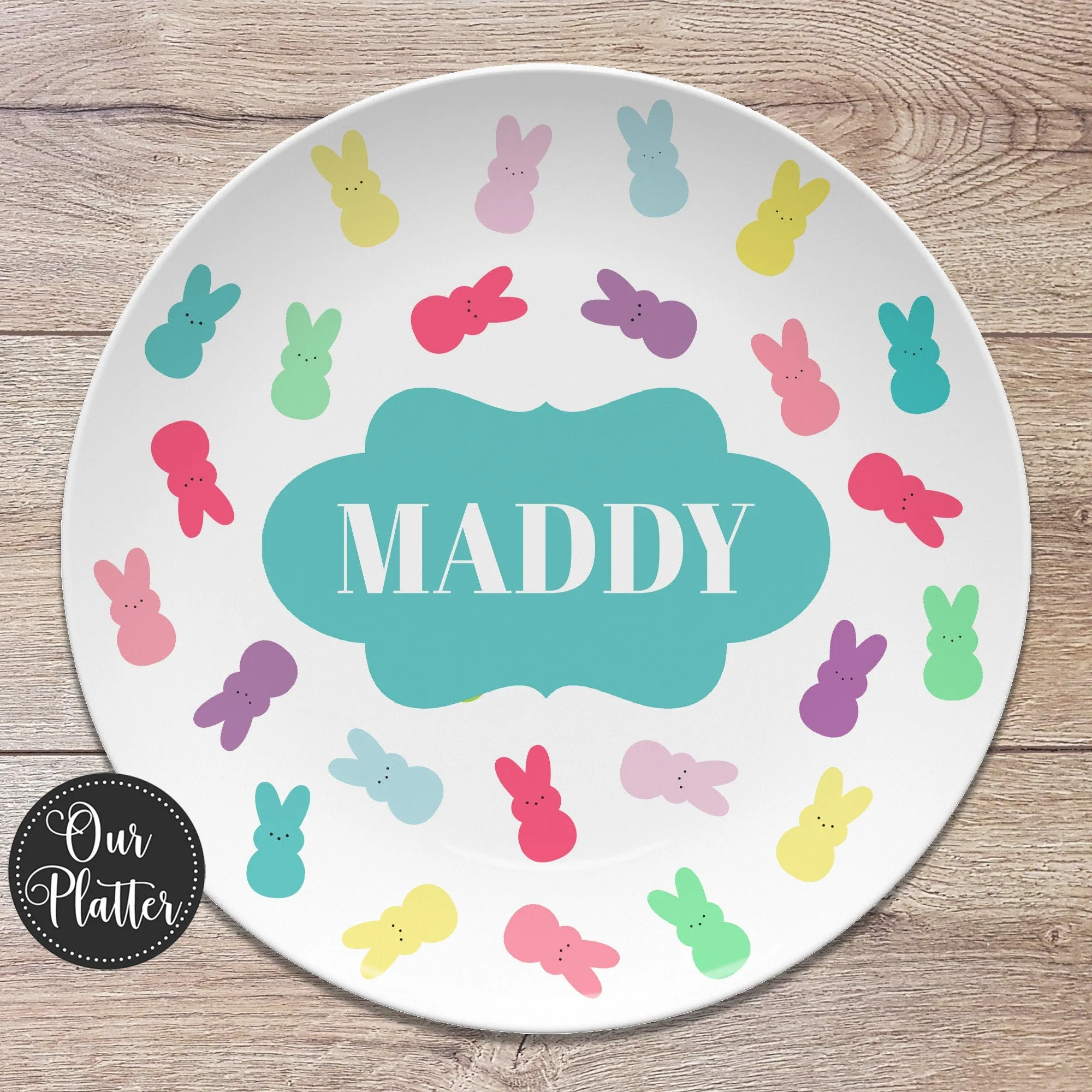 Easter Plates, Bunny Personalized Plates