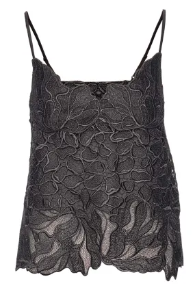 Eliana Black Embroidered Lace Cami