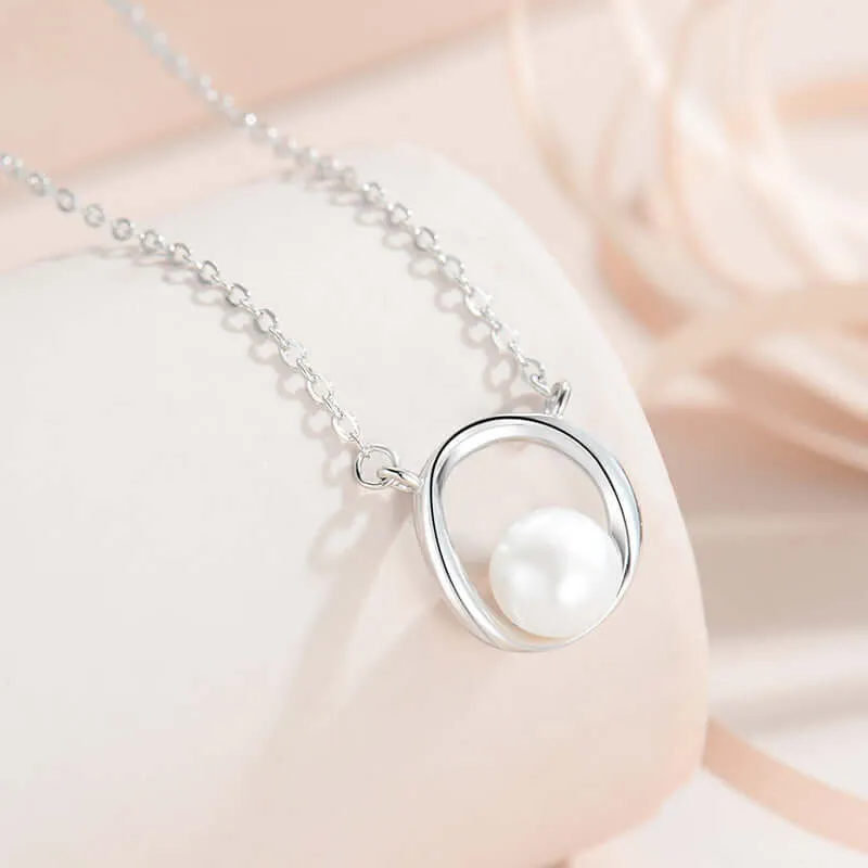 Embrace Silver Freshwater Pearl Necklace