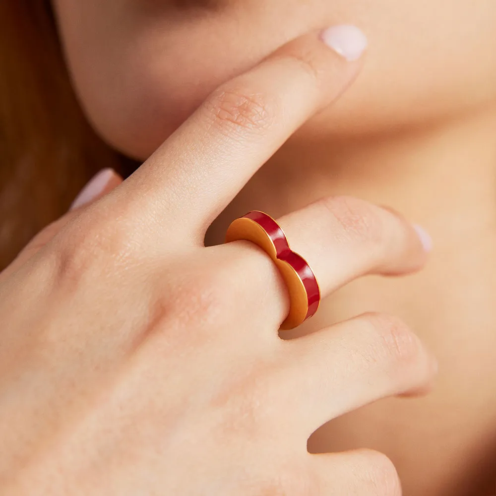 Enamel Heart Ring