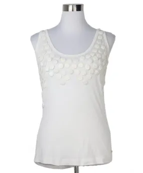 Escada White Beaded Tank Top sz 6