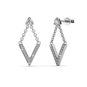 Francesca Incredible 18k White Gold Plated Drop Earrings with Swarovski Crystals