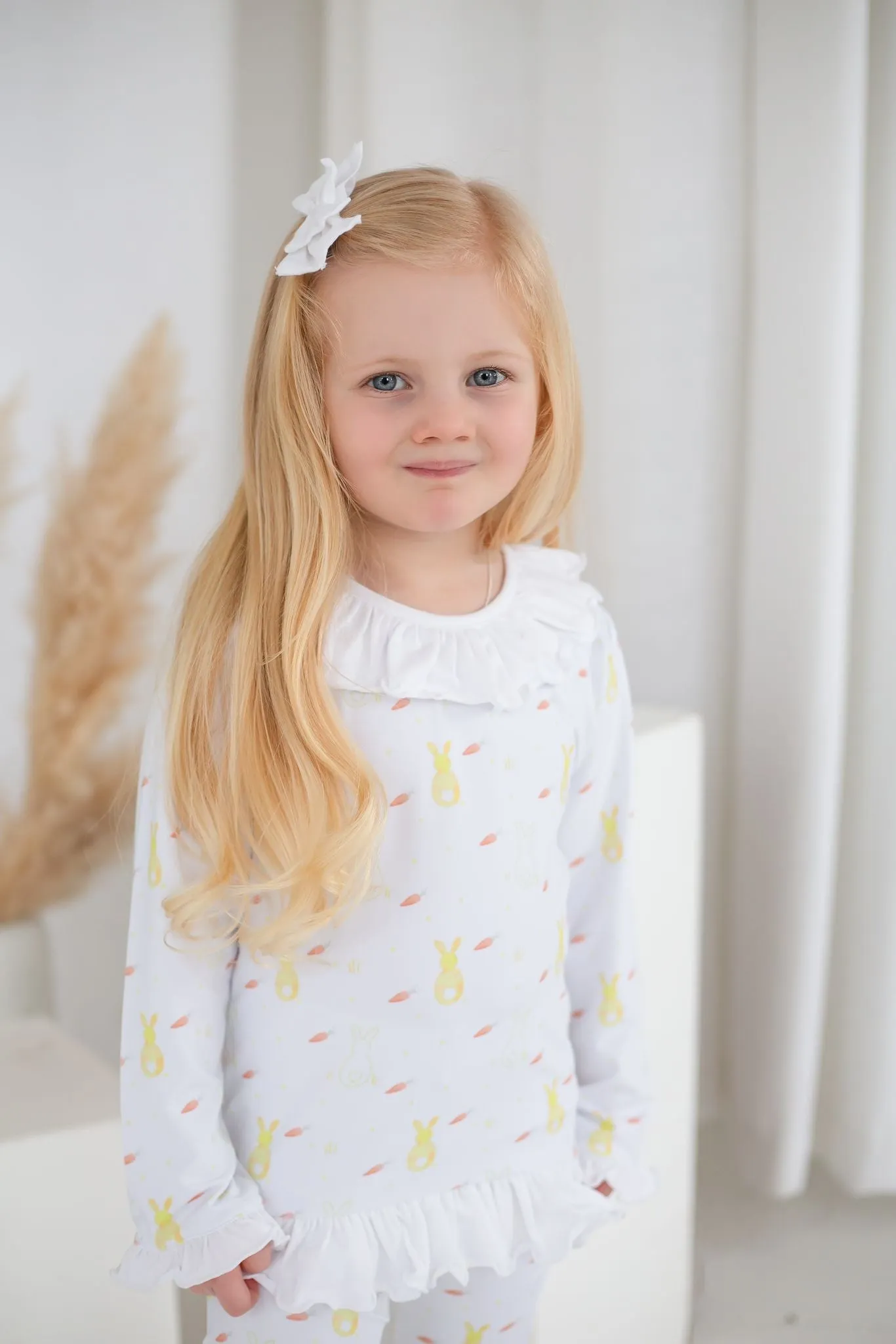 Girls Lemon Bunny Print Pyjamas