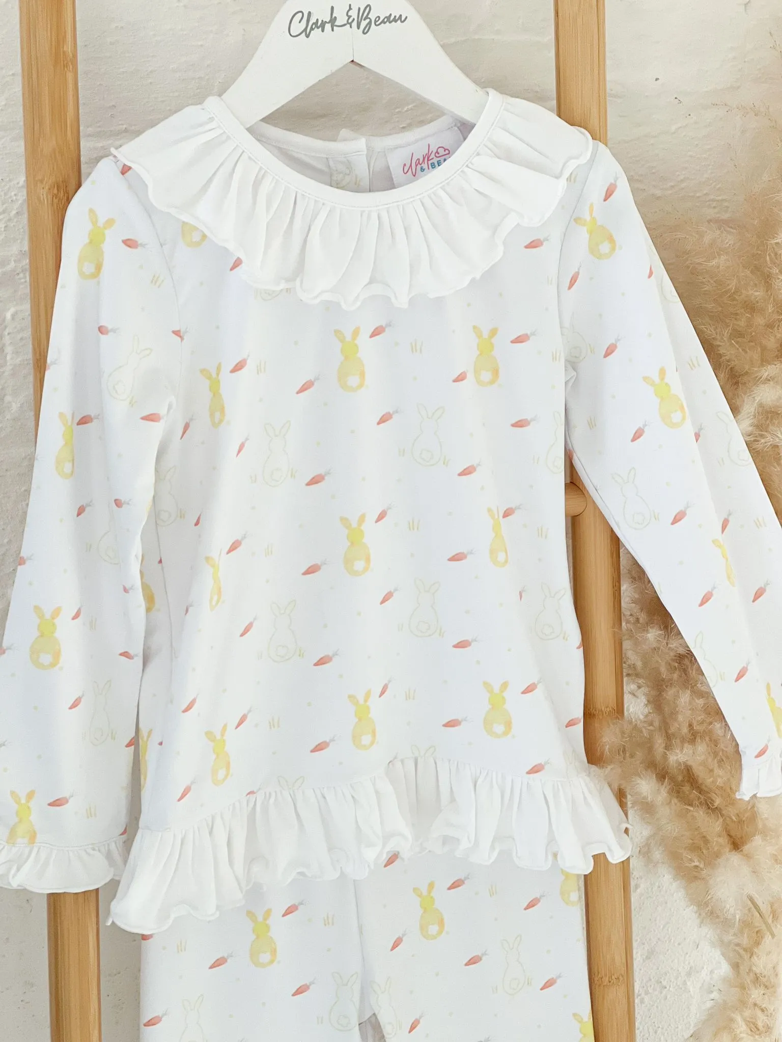 Girls Lemon Bunny Print Pyjamas