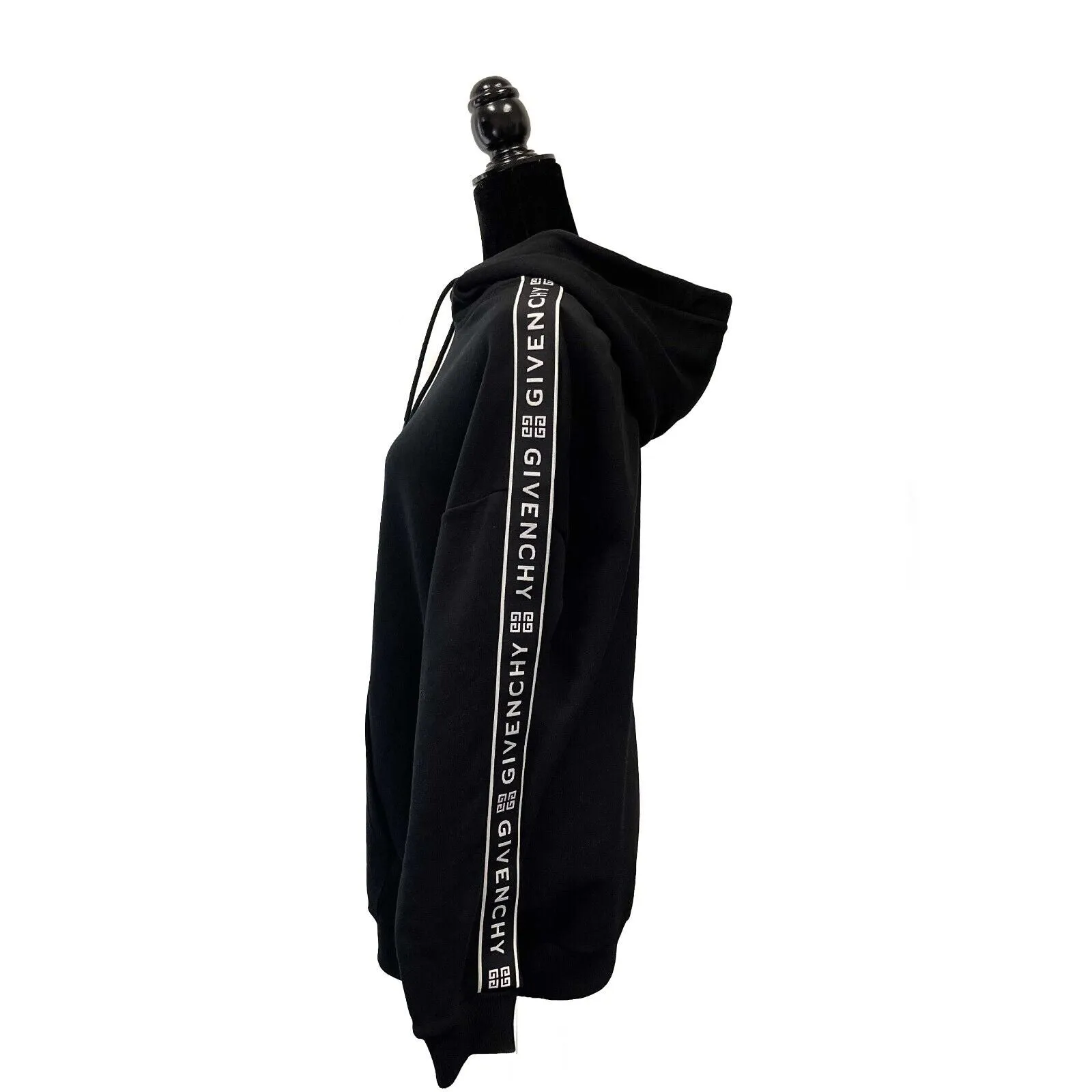 Givenchy - Black / White Tape Side Logo Hoodie - Size S