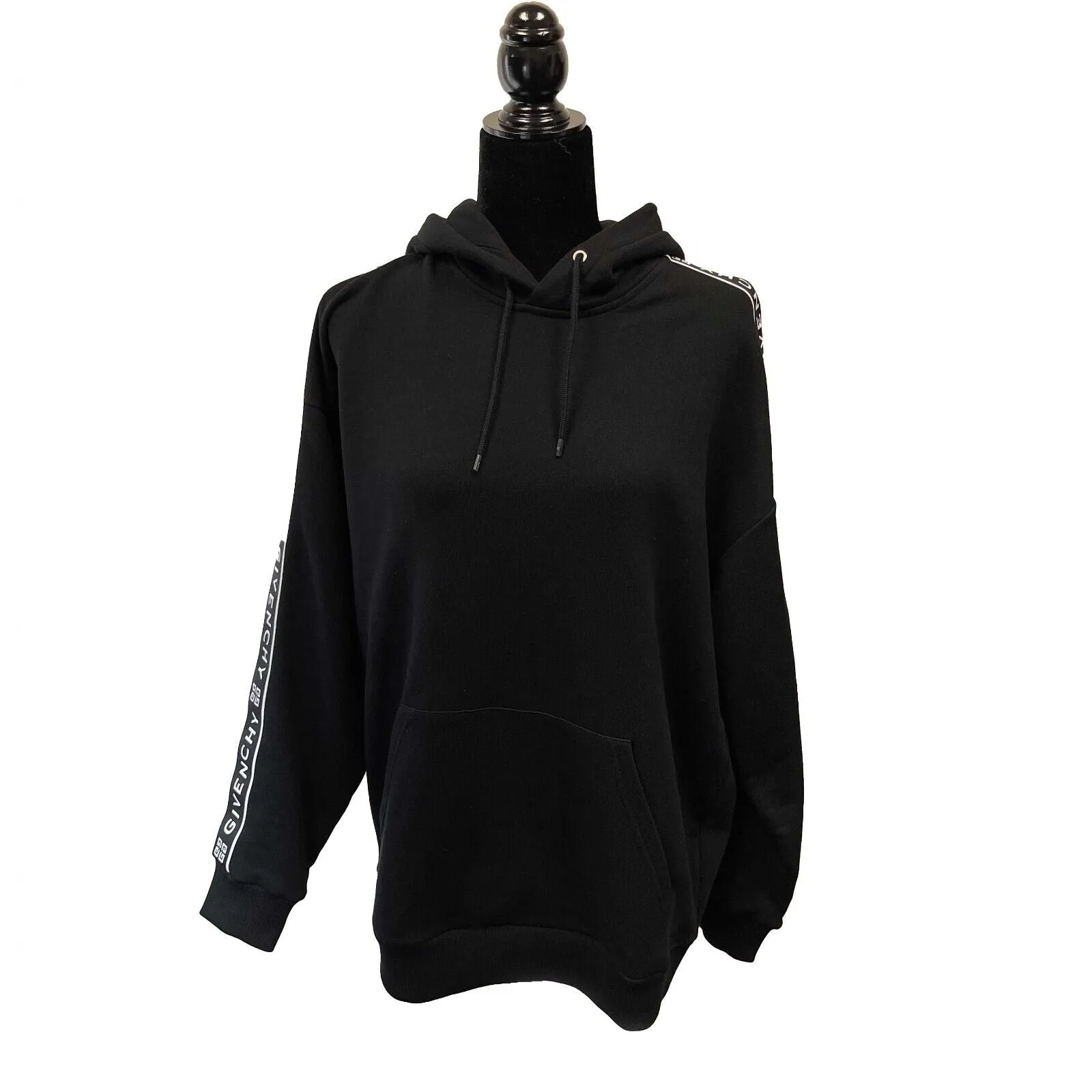 Givenchy - Black / White Tape Side Logo Hoodie - Size S