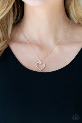 GLOW by Heart - Rose Gold Paparazzi Necklace