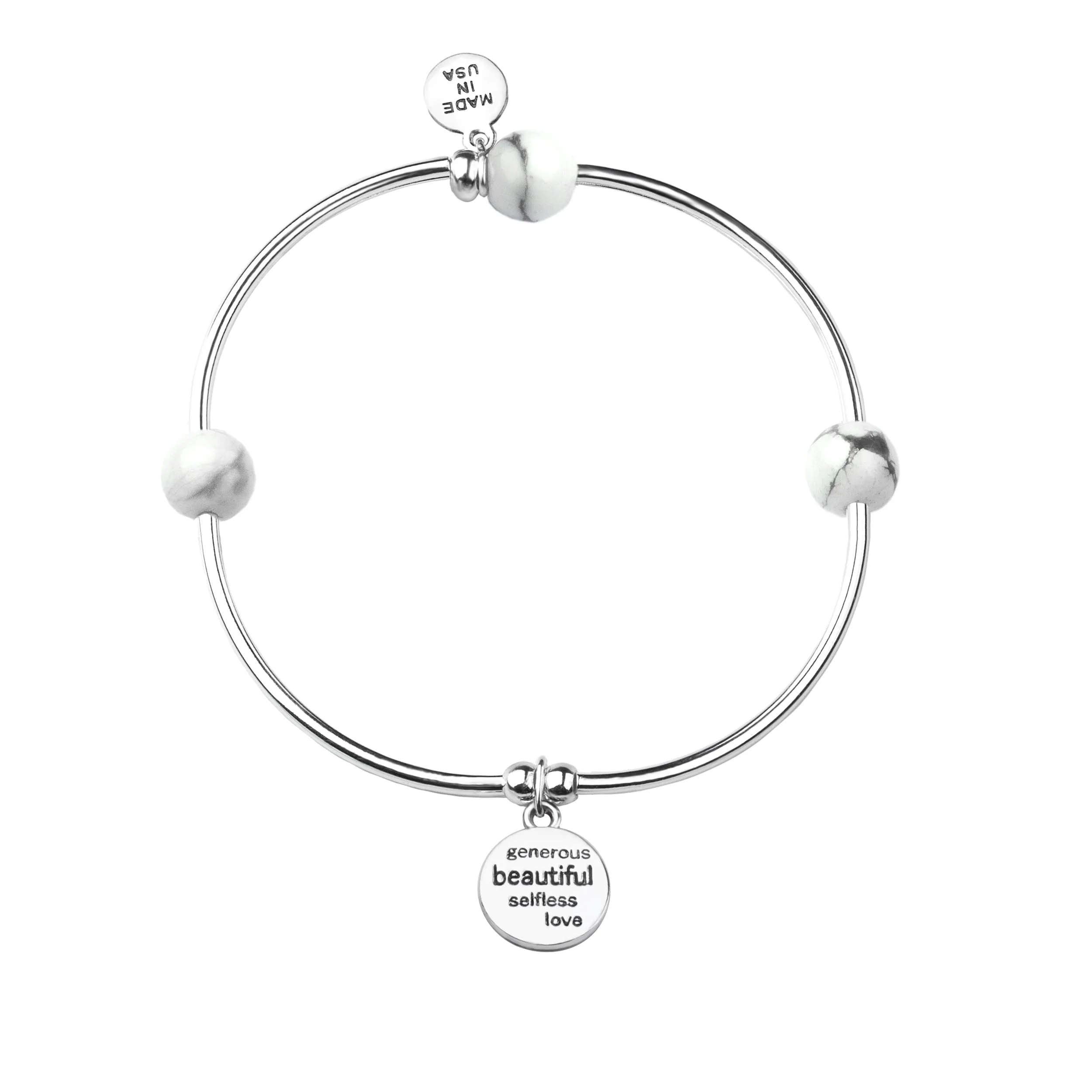 Godmother | Soft Bangle Charm Bracelet | Onyx