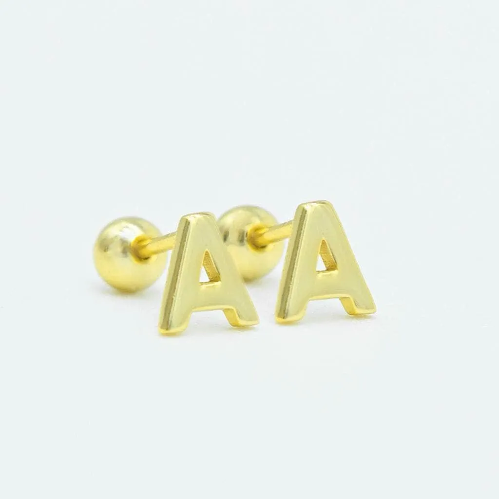 Gold Initial Earrings