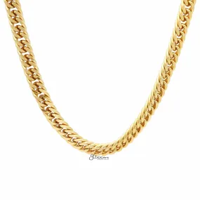 Gold I.P Stainless Steel Curb Link Chain Necklace - 10mm width