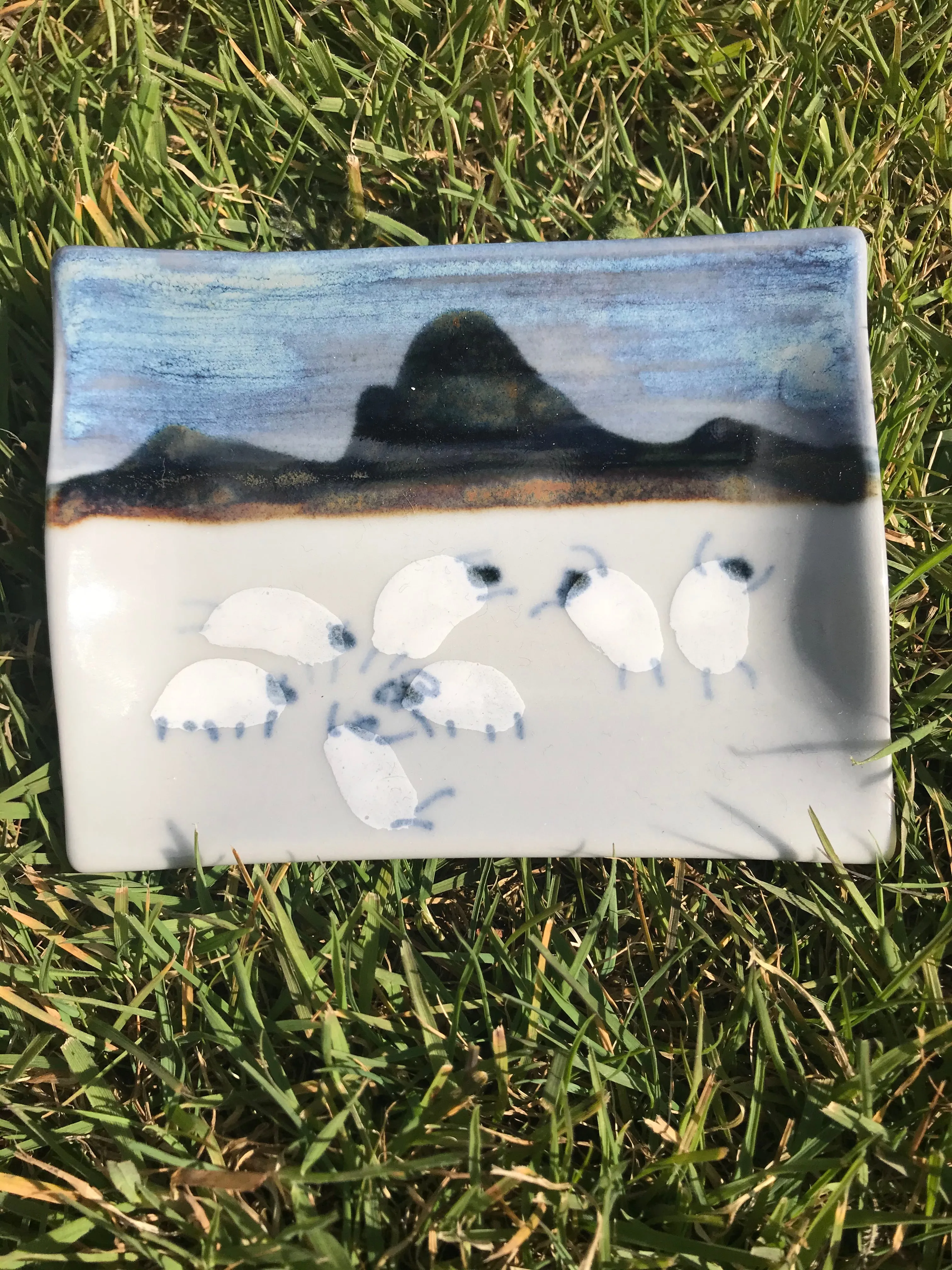 Highland Stoneware Sheep Small Rectangle Dish