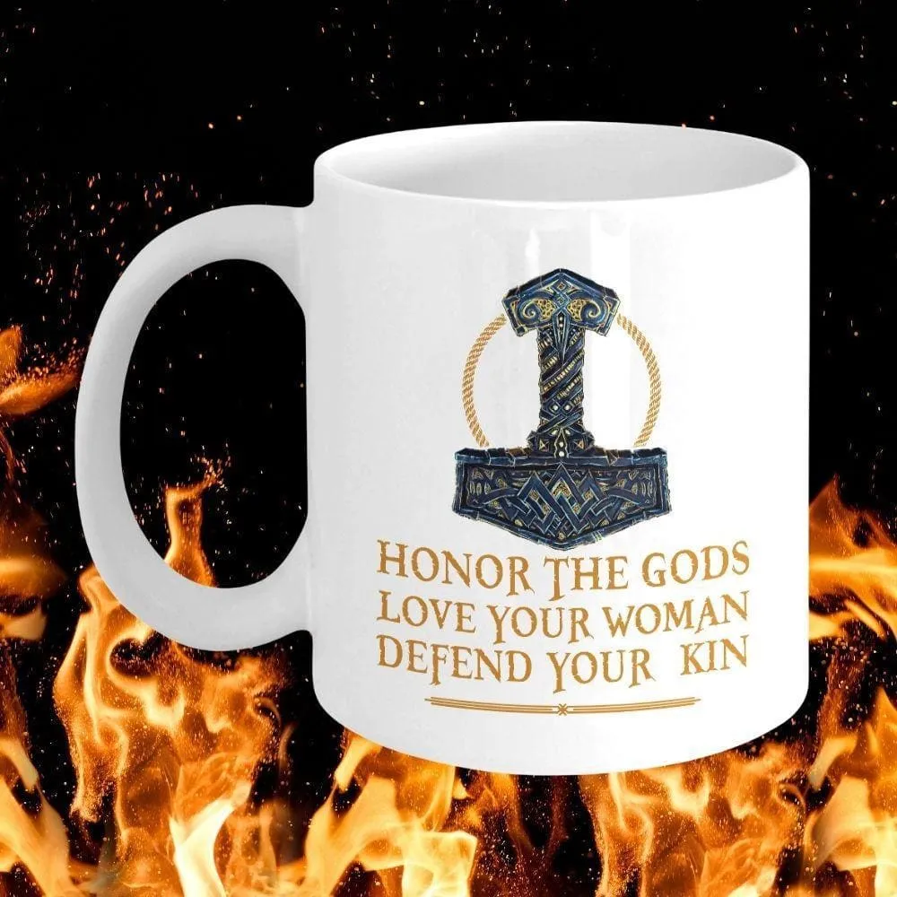 Honor The Gods White Mug