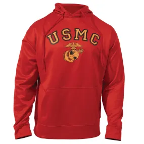 Hoodie: USMC Eagle, Globe, and Anchor on Red