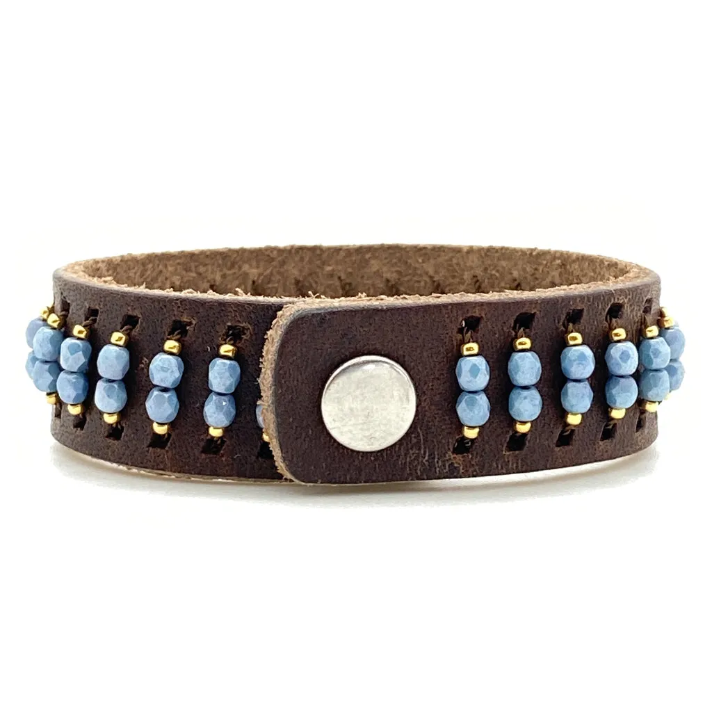 Leather Cuff - Denim