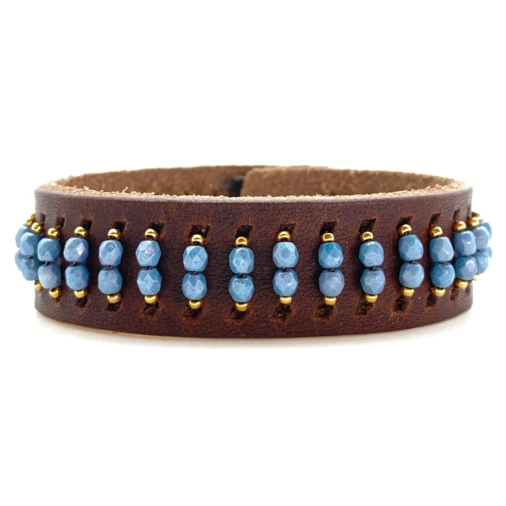 Leather Cuff - Denim