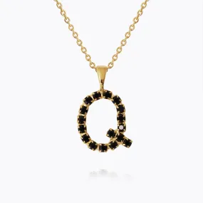 Letter Necklace Q / Black