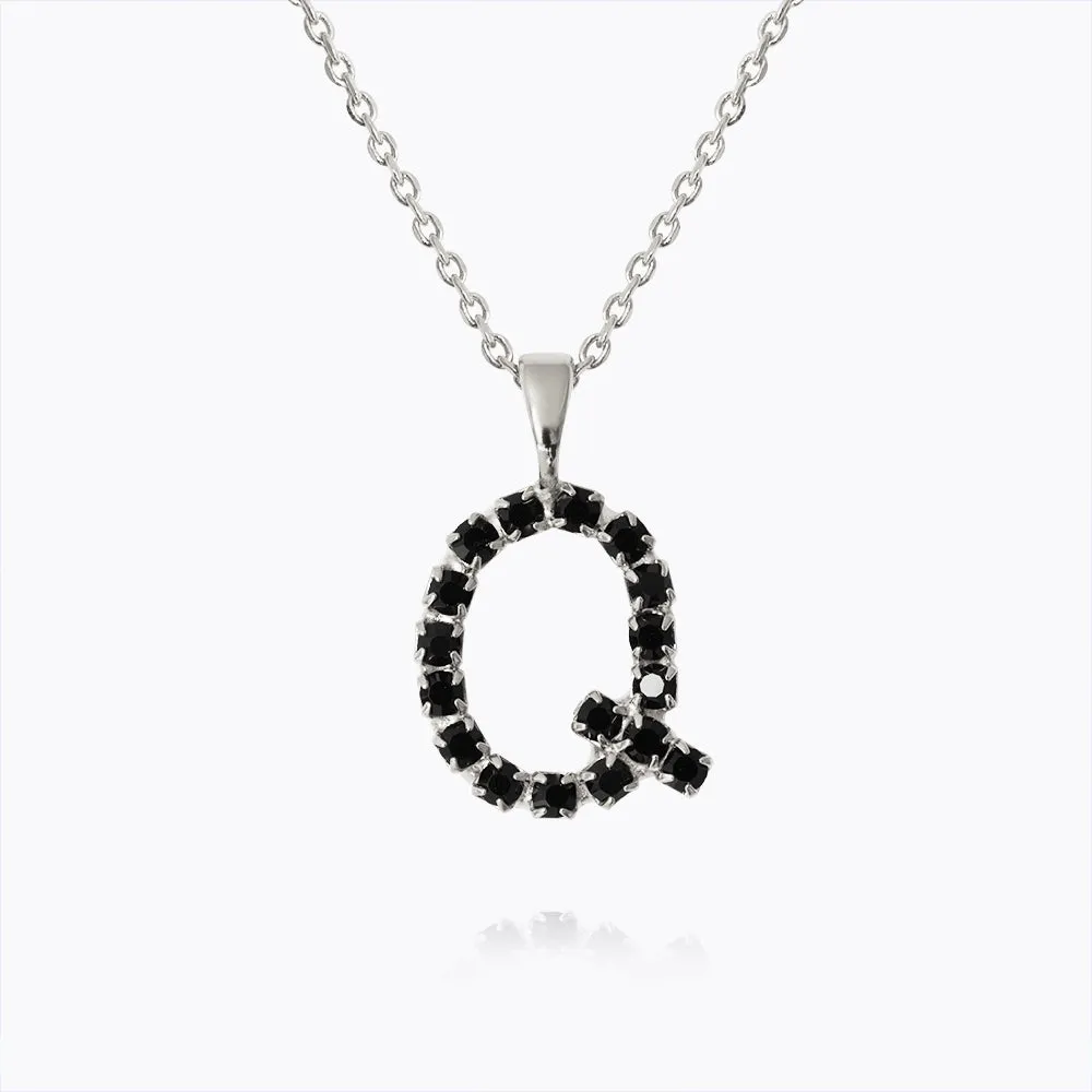 Letter Necklace Q / Black