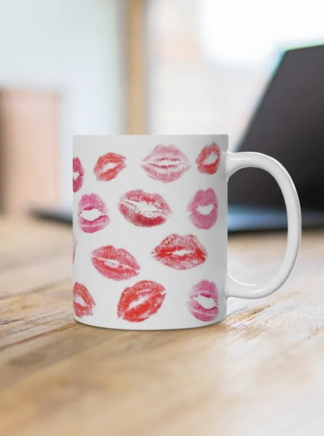 Lipstick Kisses Coffee Mug