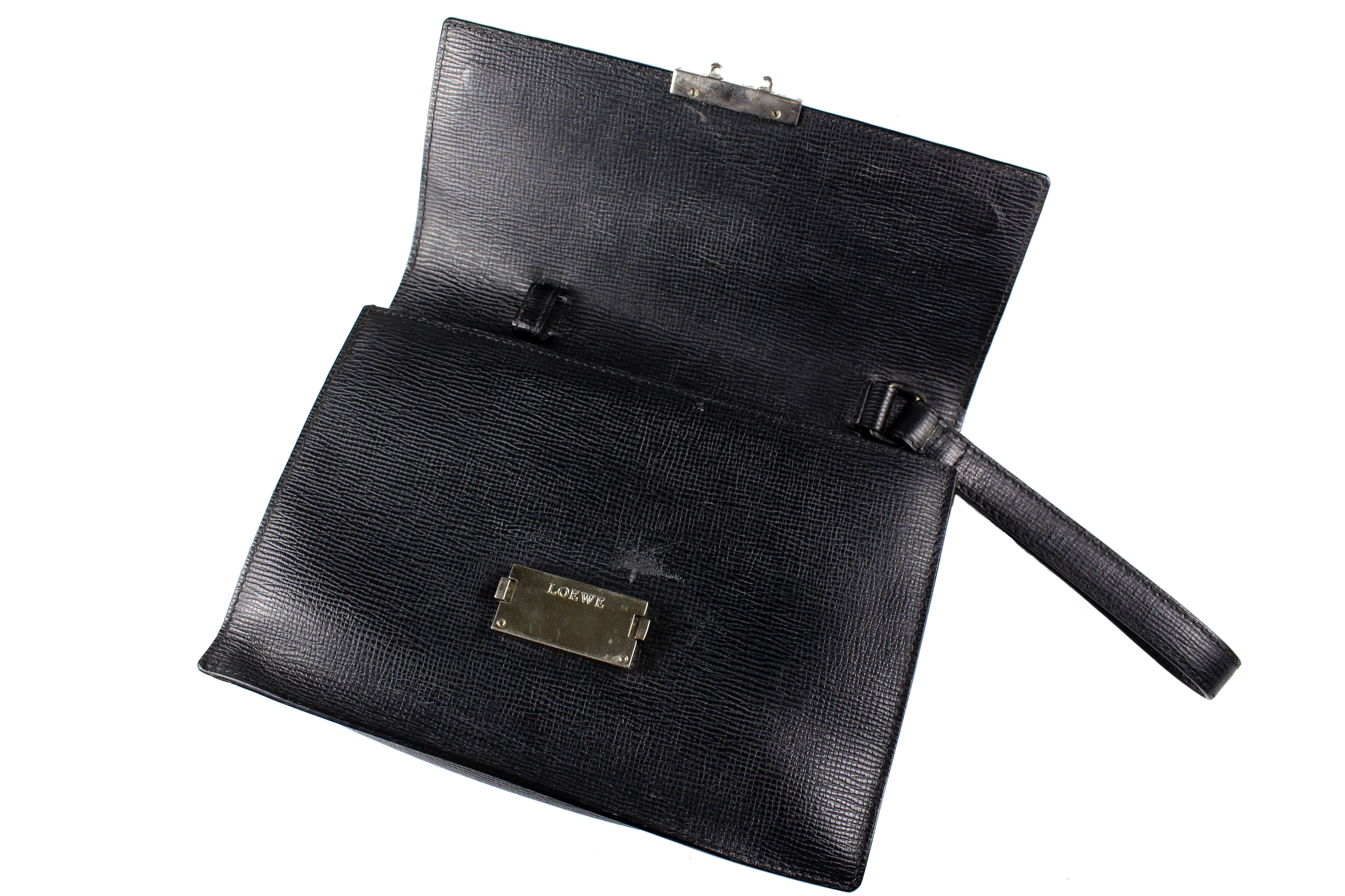 LOEWE man bag black leather optional handle