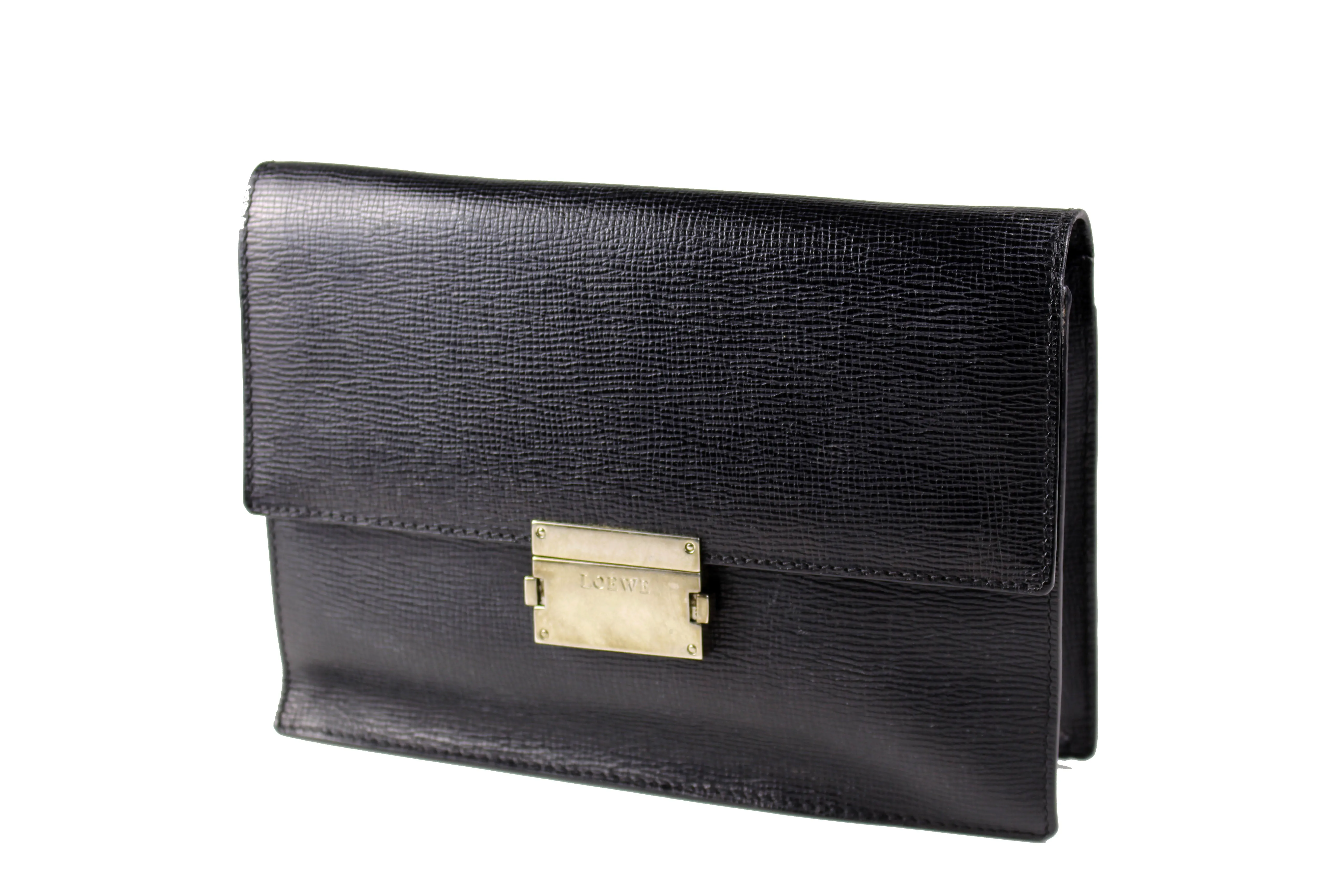 LOEWE man bag black leather optional handle