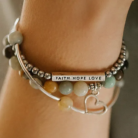 Lotus | Soft Bangle Charm Bracelet | Howlite