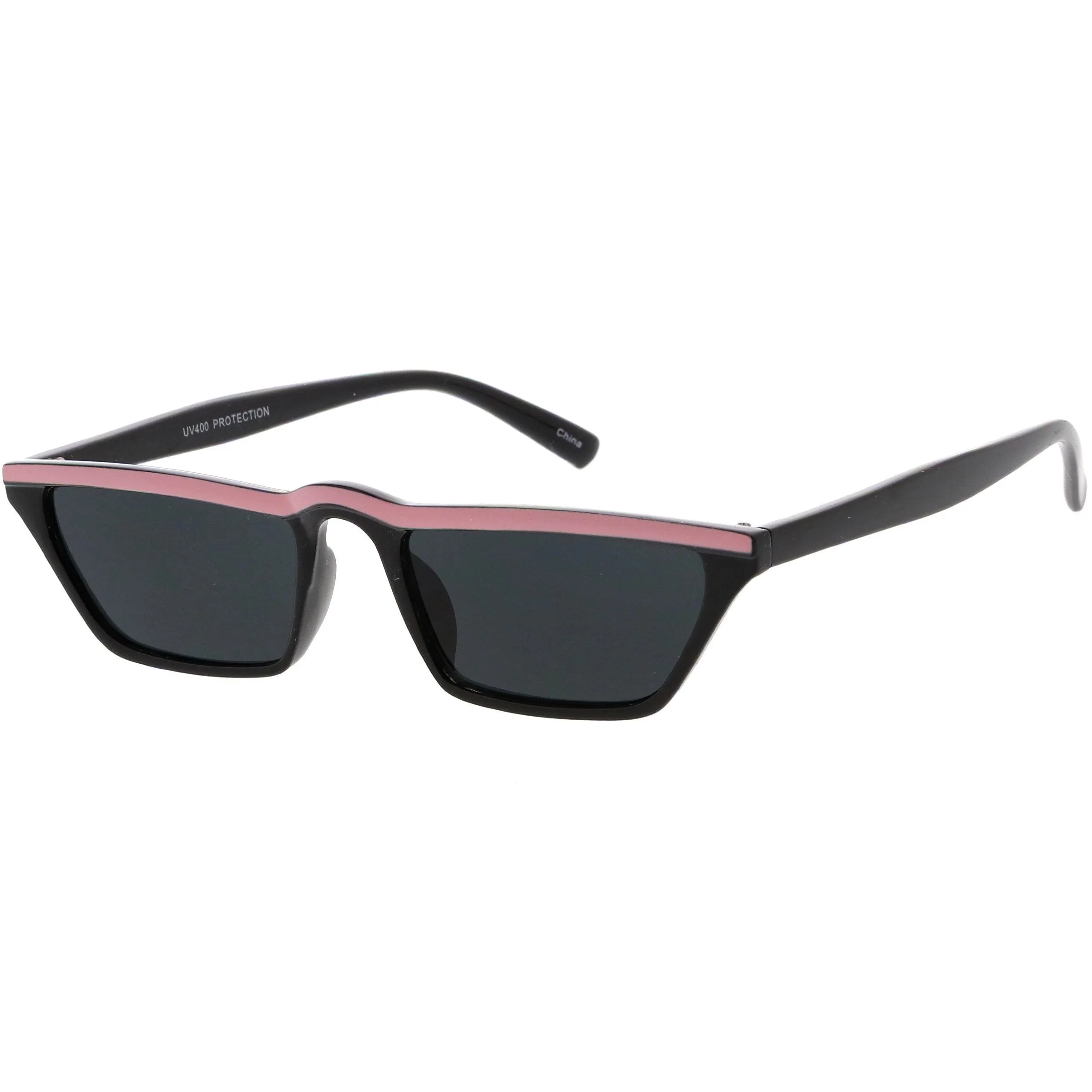 Low Temple Color Top Cat Eye Sunglasses