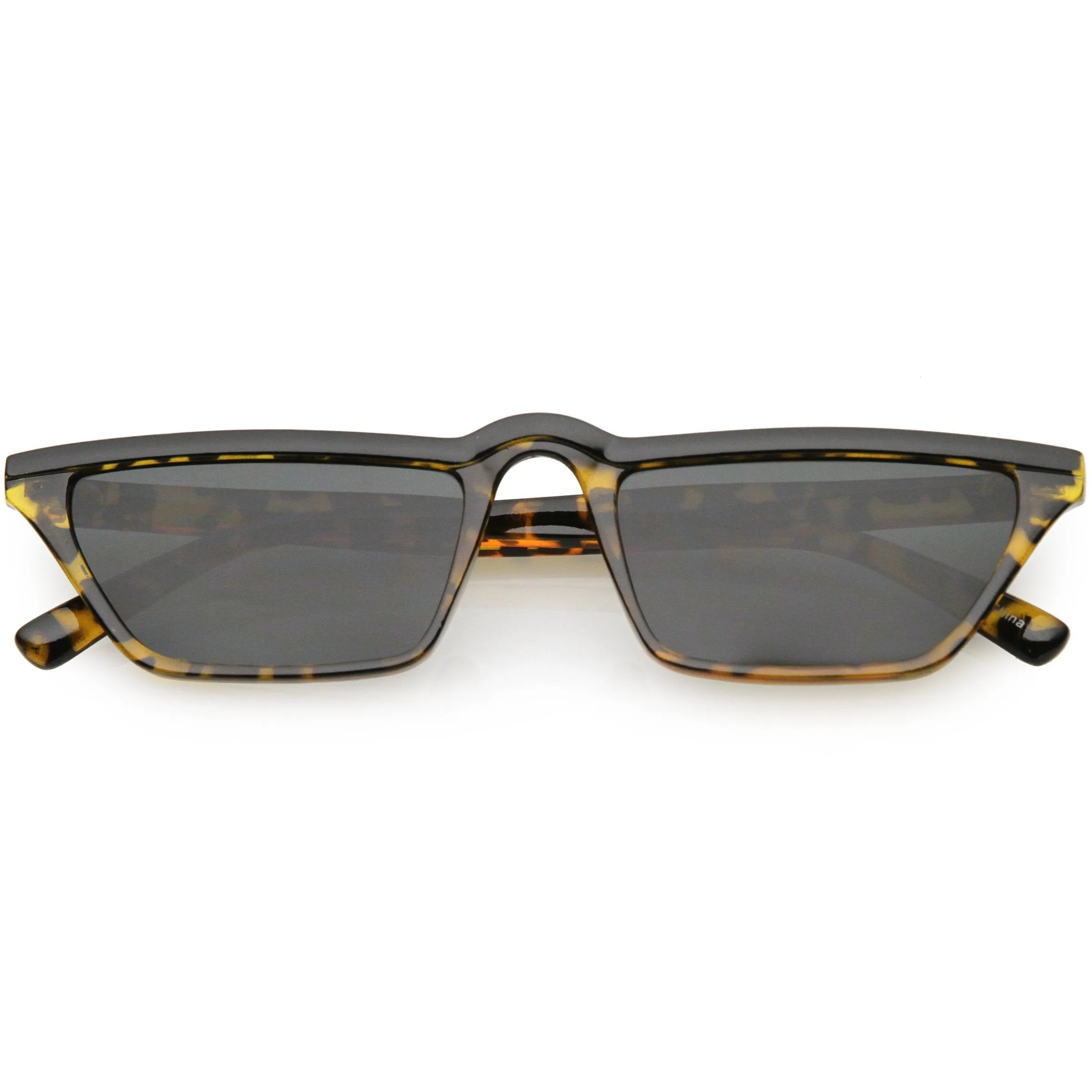 Low Temple Color Top Cat Eye Sunglasses