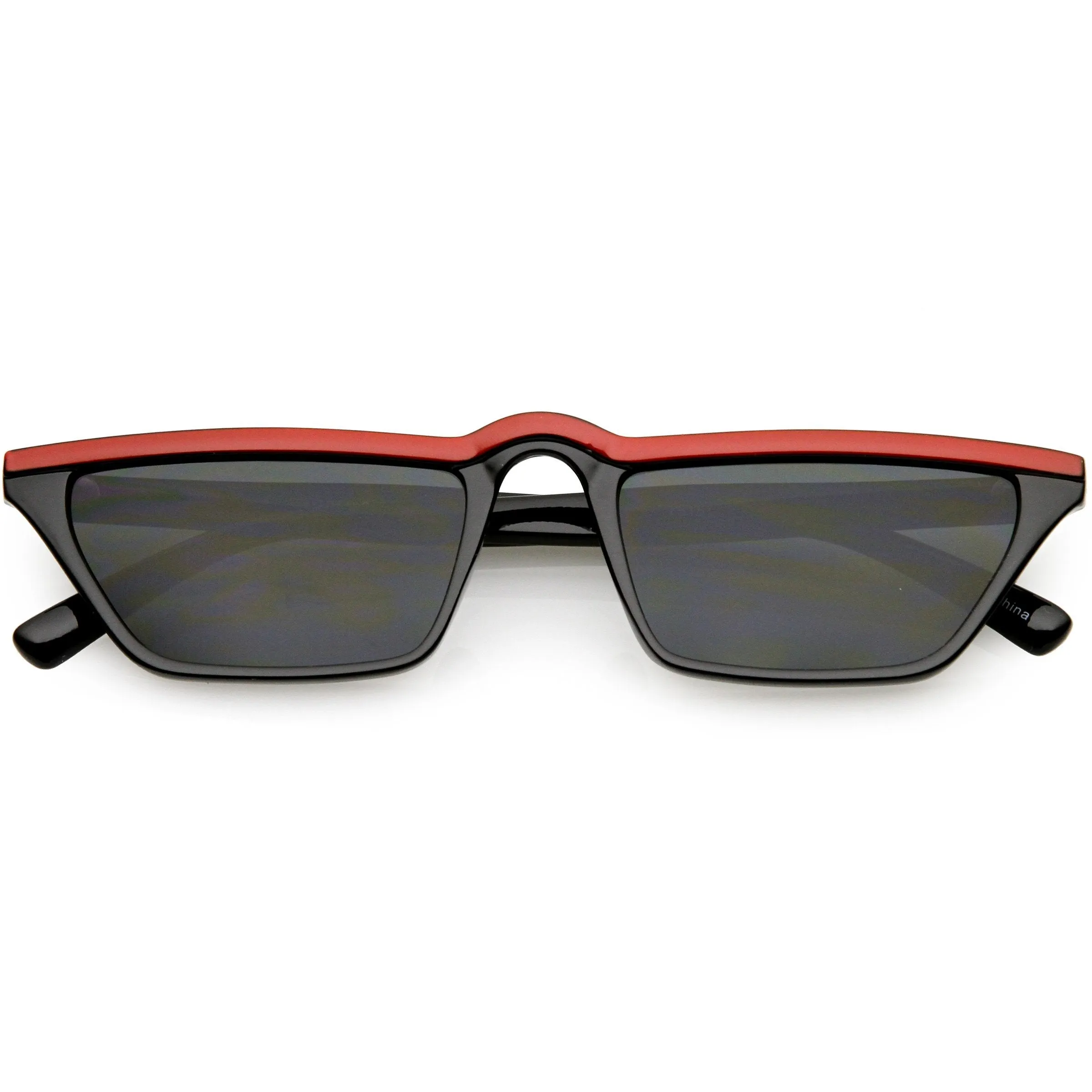 Low Temple Color Top Cat Eye Sunglasses