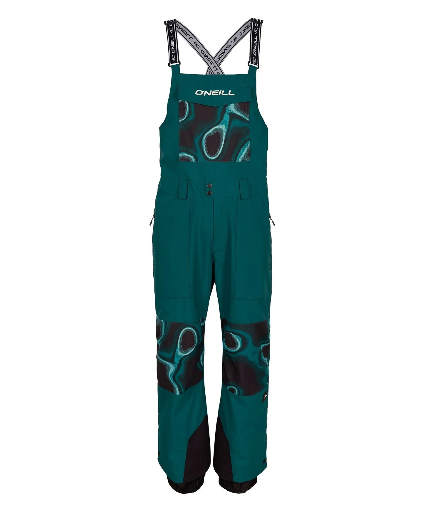 Men's Shred Bib Snow Pants - Deep Teal Colour Block