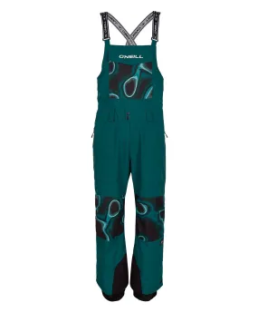 Men's Shred Bib Snow Pants - Deep Teal Colour Block