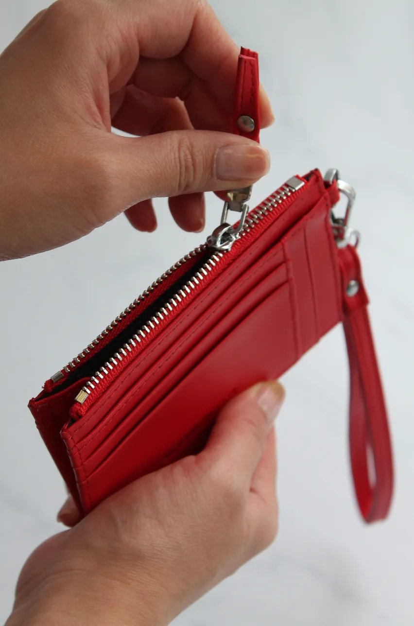 Mini Wristlet - Cherry Red