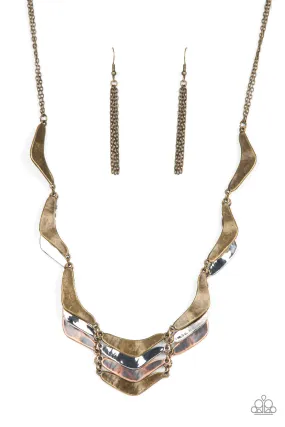 Mixed Metal Mecca - Brass Multi Paparazzi Necklace