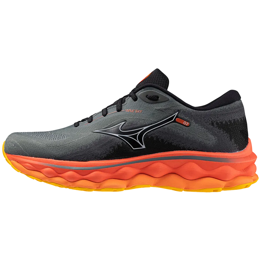 Mizuno Wave Sky 7 (Mens) - Turbulence/Nickel/Hot Coral