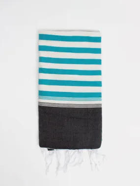 Moroccan Fouta Hammam Towel, Aqua