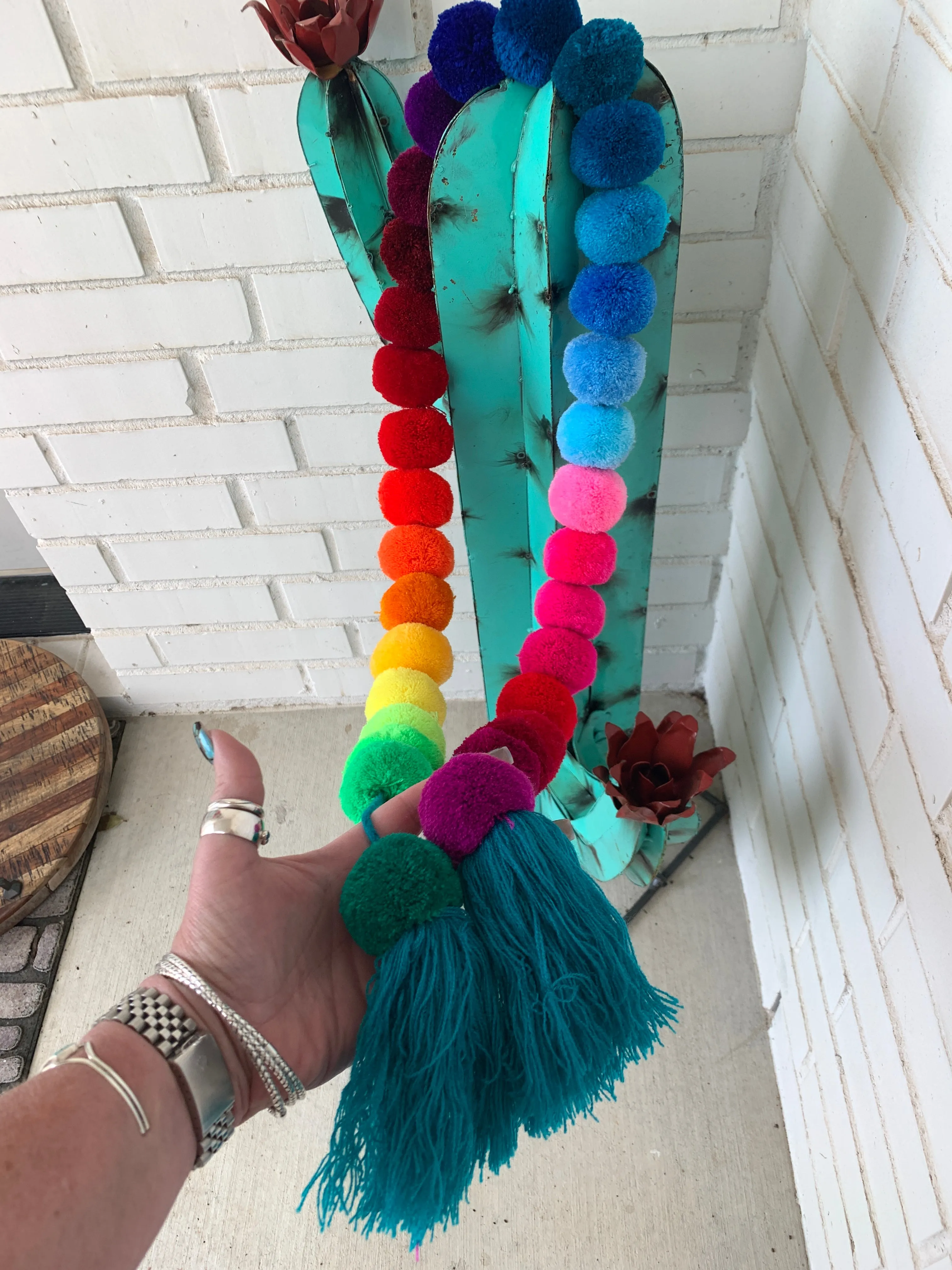 Multi-Color Pom-Pom Garland