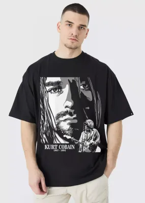 Music Star Cobain Men Oversized Printed T-Shirt