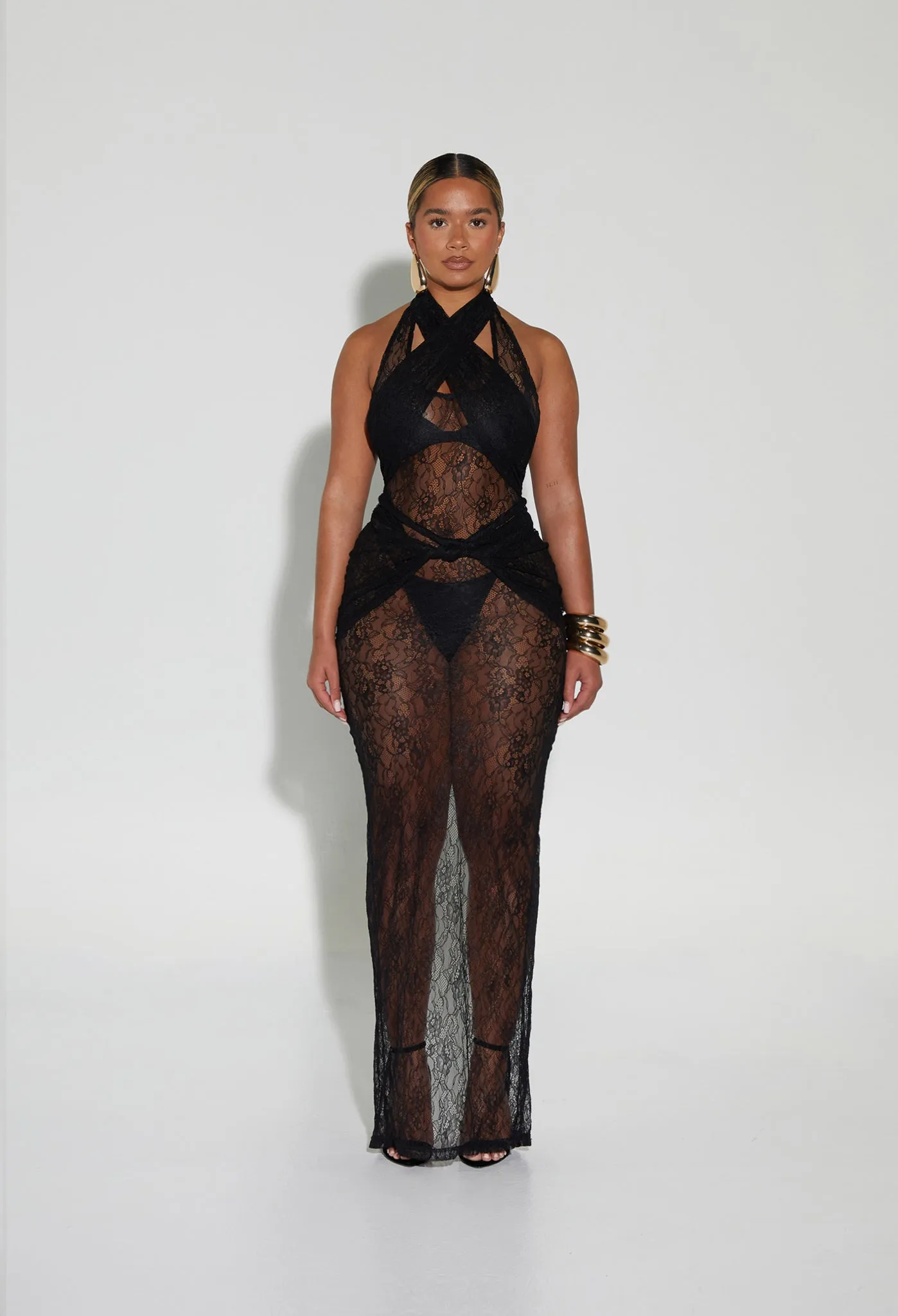 Naomi Lace Dress - Panther