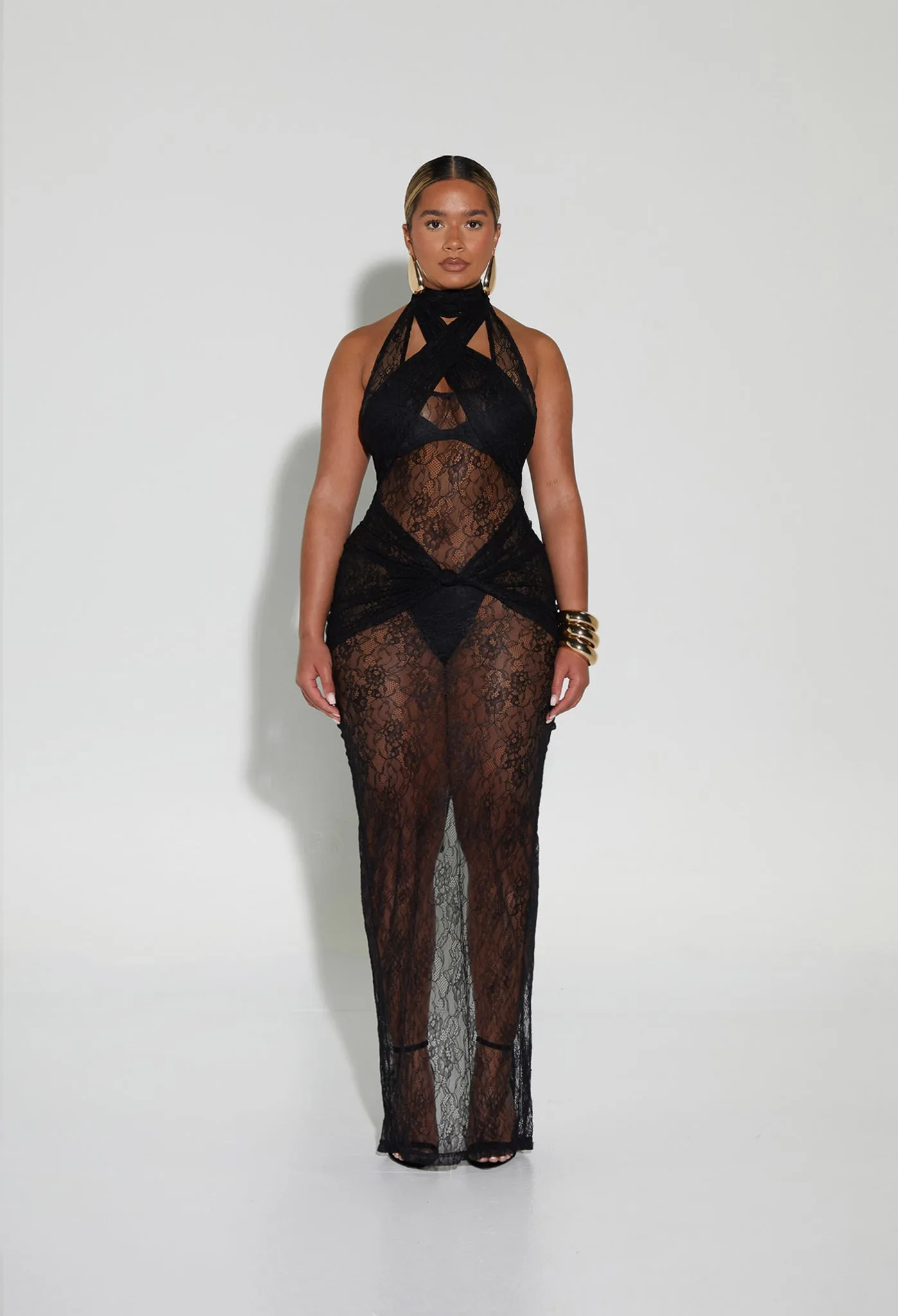 Naomi Lace Dress - Panther