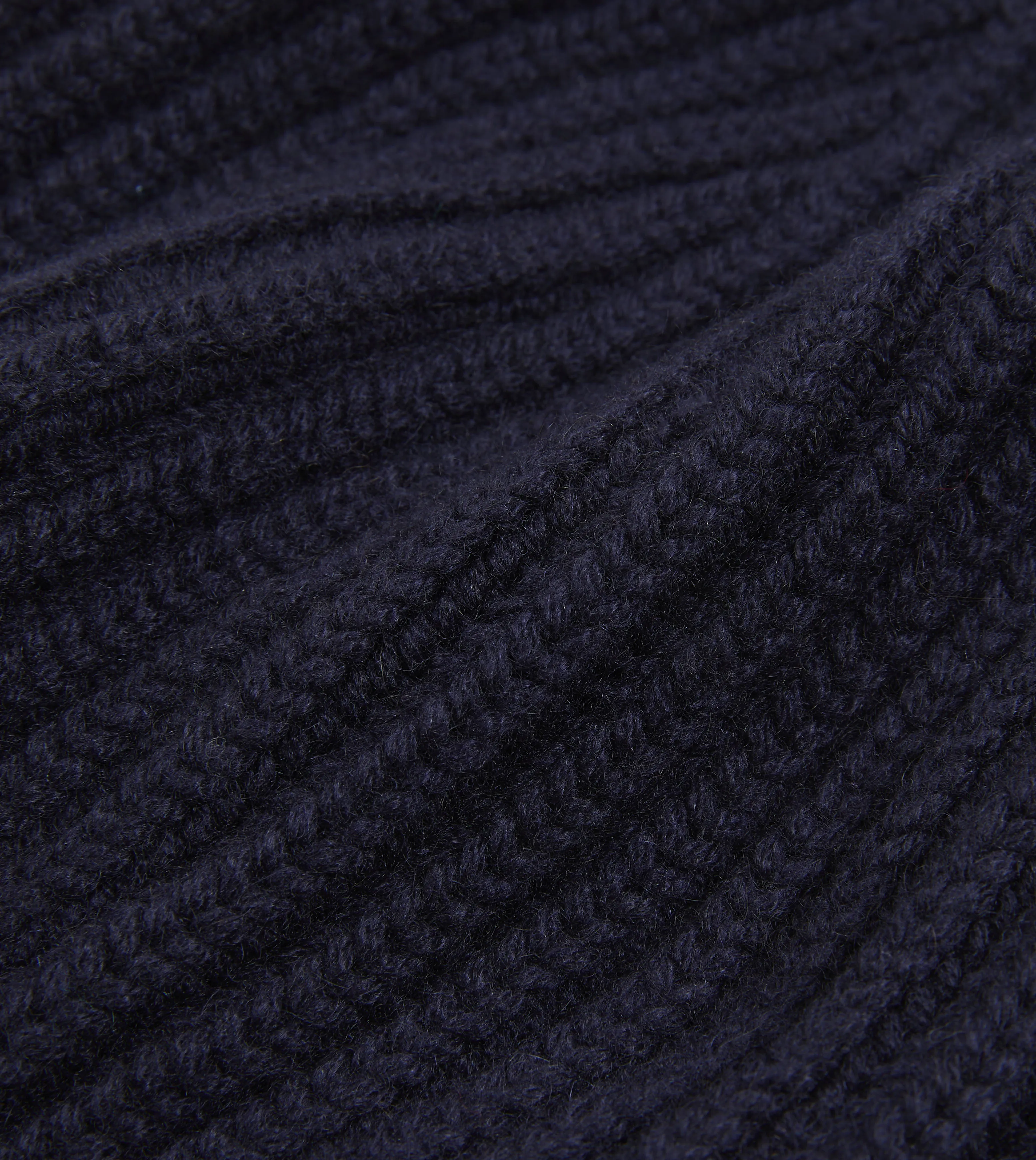 Navy Cashmere Ribbed Knit Cap