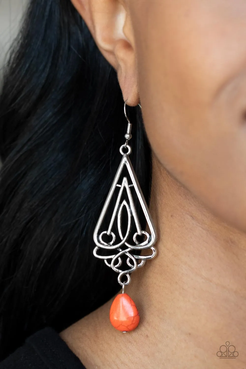 Paparazzi Transcendent Trendsetter - Orange Earrings