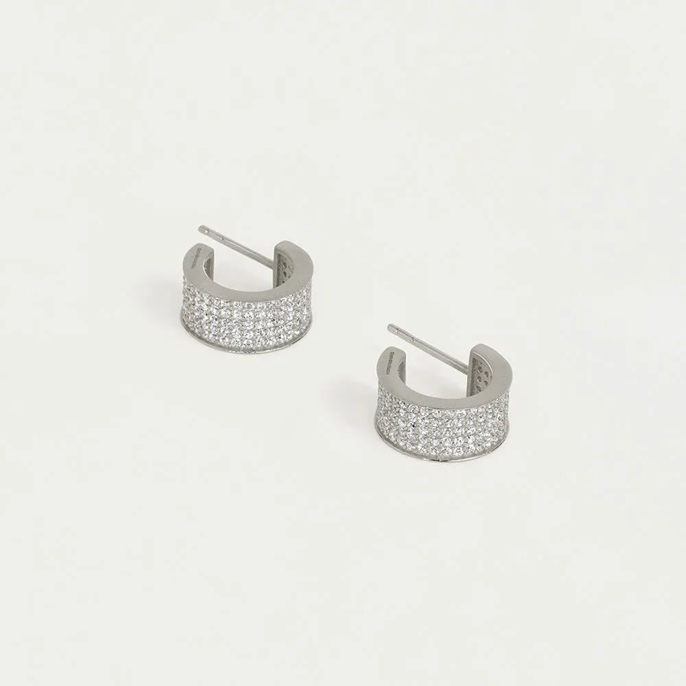 Petit Pavé Thick Huggie Hoops