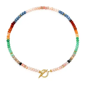 Rainbow Opal   Diamond Necklace