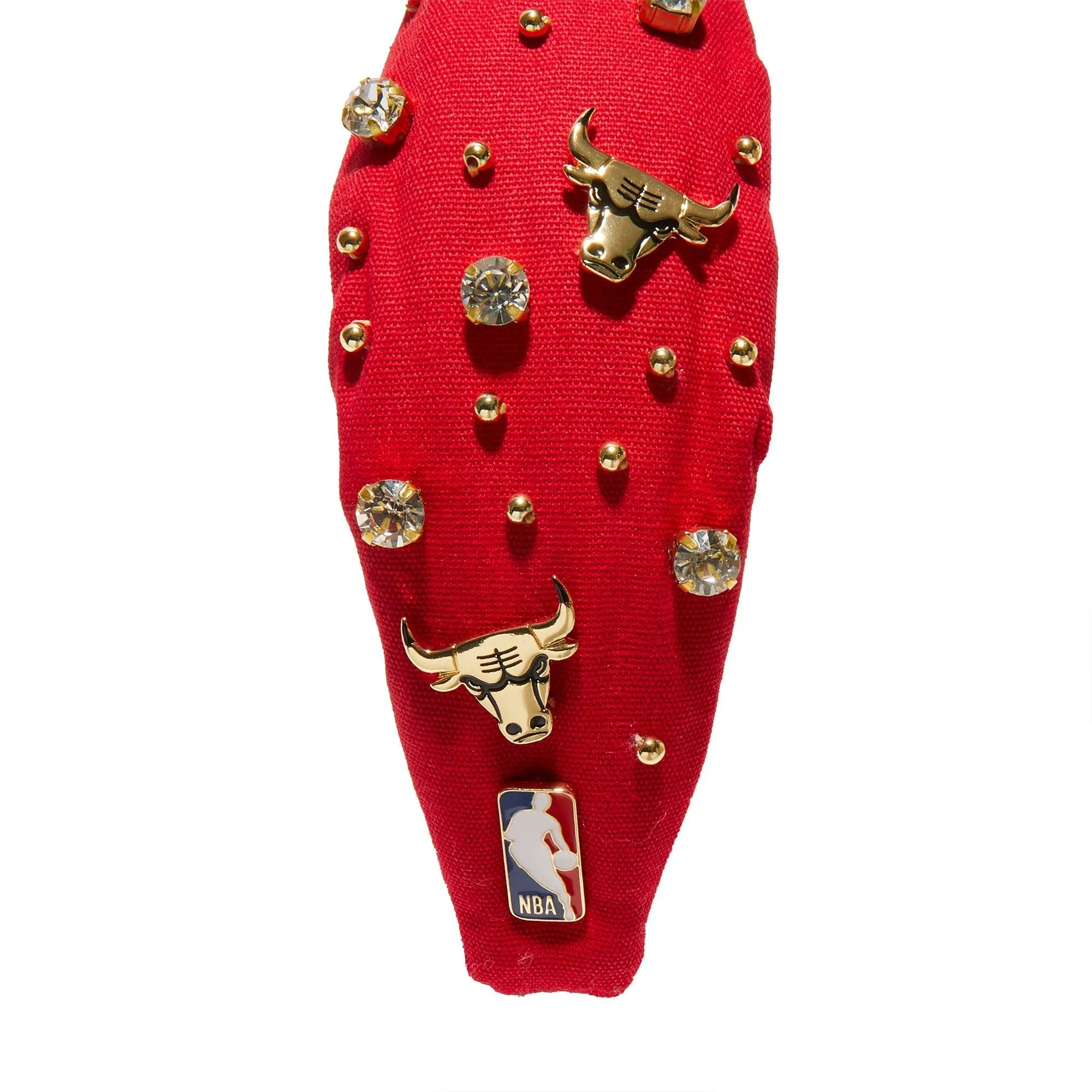 RED CHICAGO BULLS EMBELLISHED KNOTTED HEADBAND