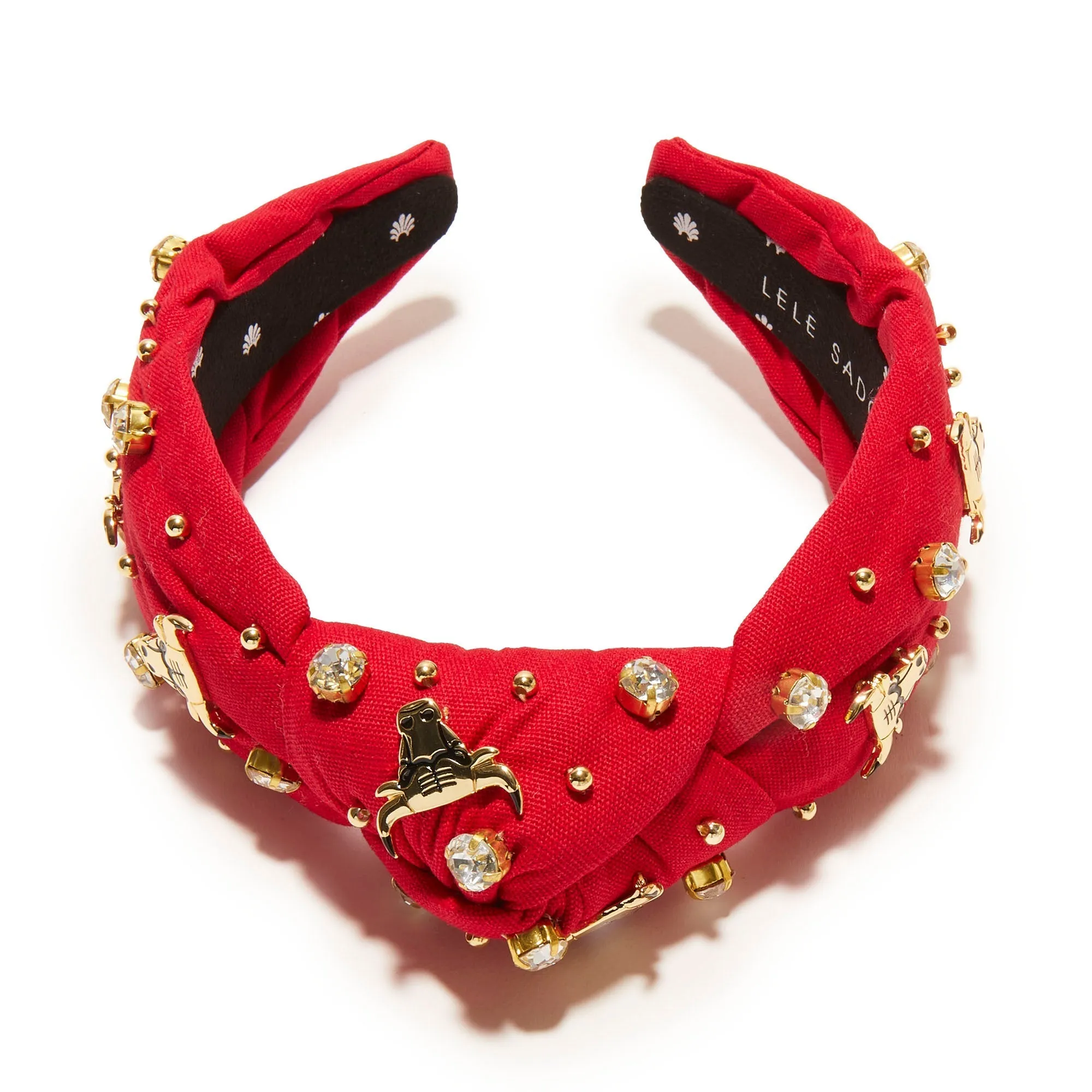 RED CHICAGO BULLS EMBELLISHED KNOTTED HEADBAND