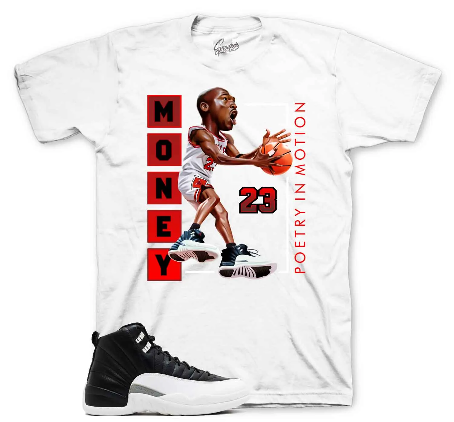 Retro 12 Playoff Shirt - Poetry In Motion - Black