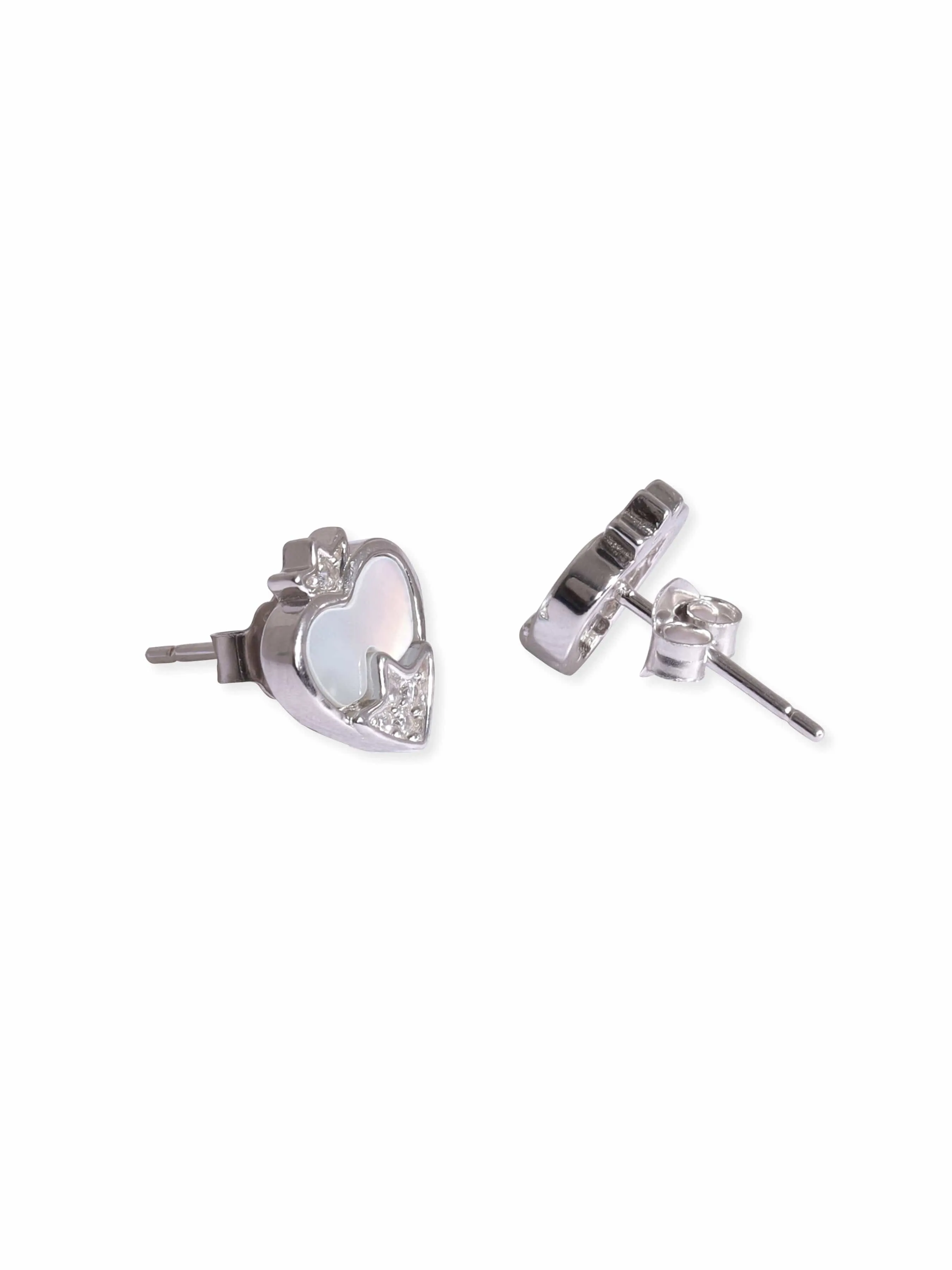 Rubans Silver Enchanting Love Heart-Shaped Silver Earrings Radiating Endearing Charm