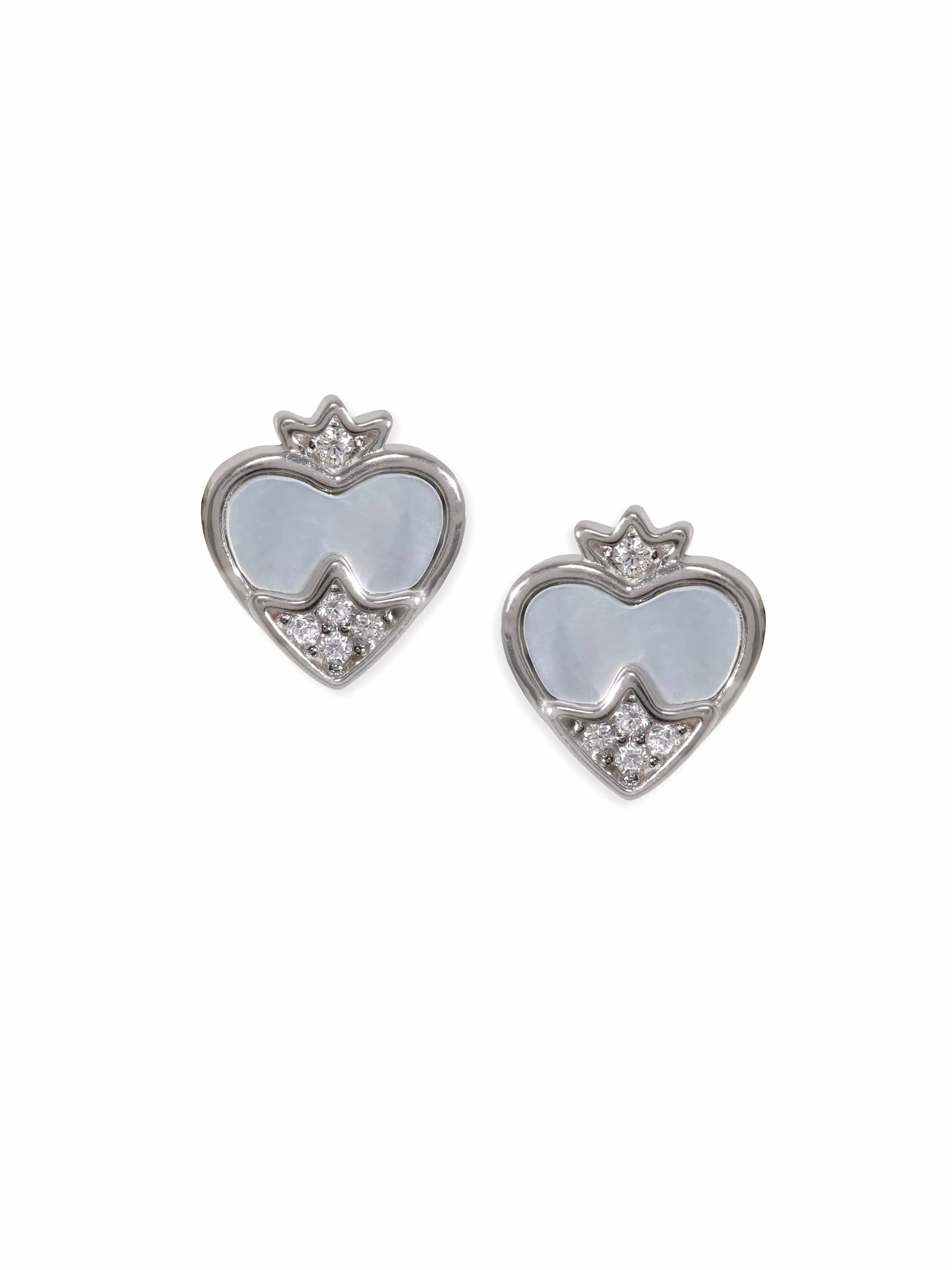 Rubans Silver Enchanting Love Heart-Shaped Silver Earrings Radiating Endearing Charm