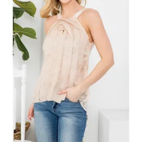 Sheer Halter Rosette Top