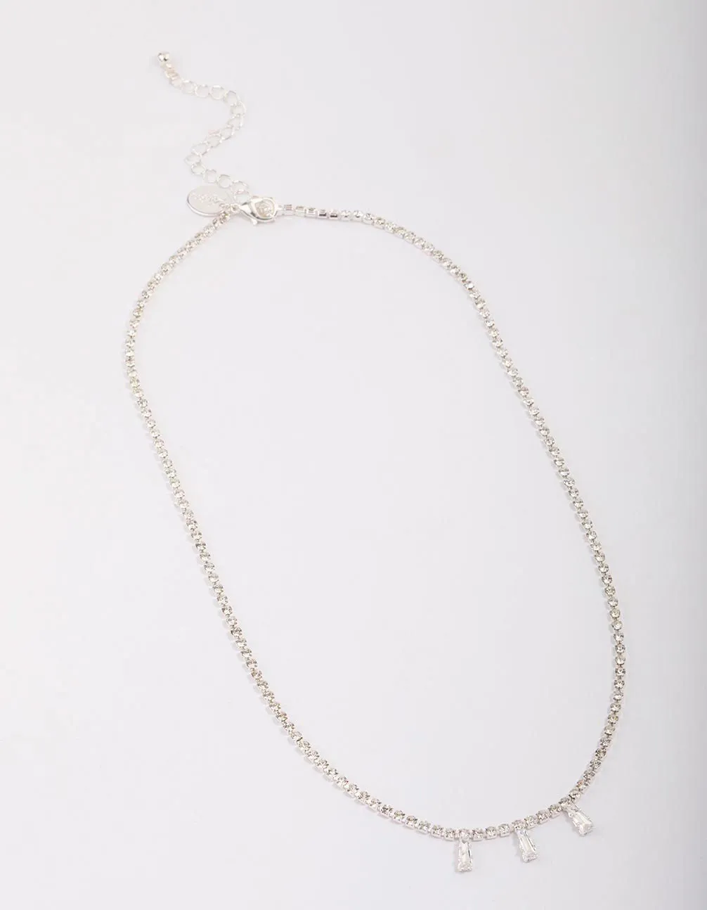 Silver Cupchain Baguette Chain Necklace